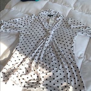 Polka dot poly blouse